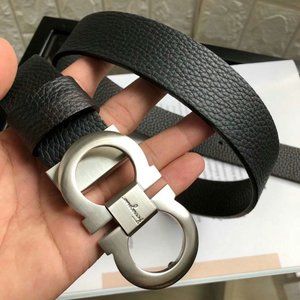 Silver Ferragamo Reversible Belt